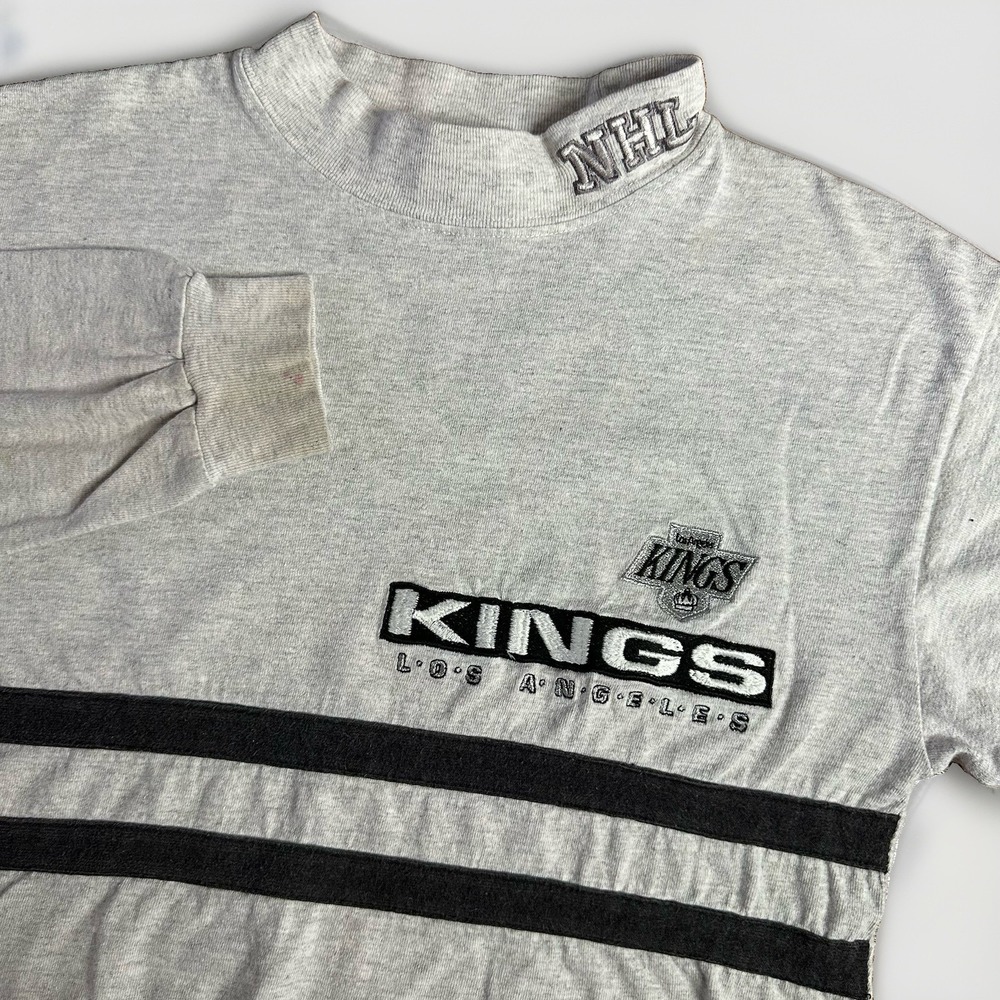 Vintage 90s Salem NHL Los Angeles Kings Shirt Mens Small Gray Long Sleeve Hockey
